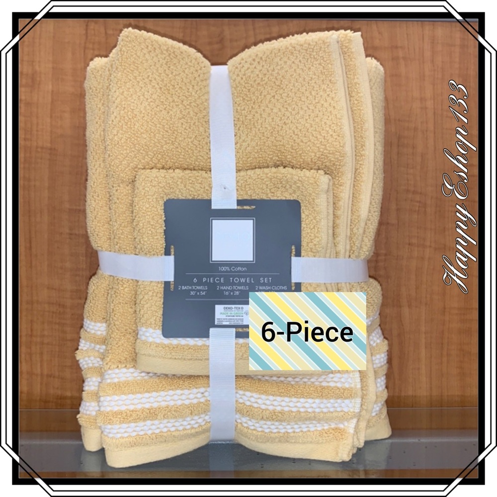 SOHO Living Towel Set, Bath Hand Washcloth 6-Piece